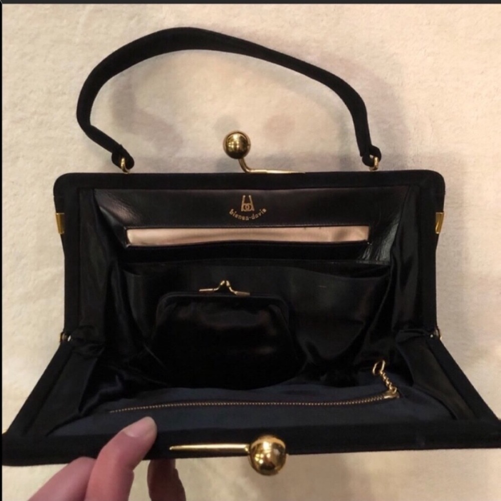 Bienen-Davis Suede Velvet Feel Vintage Evening Bag - Picture 4 of 8